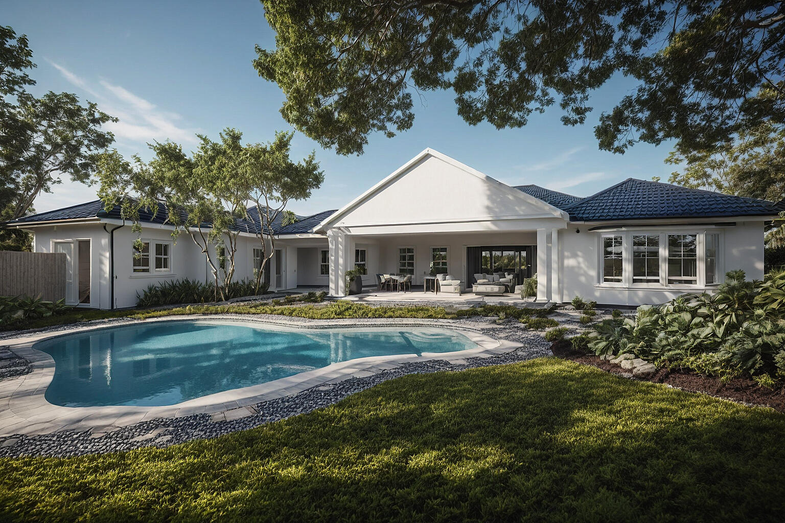 Pool View • Render • Classic White