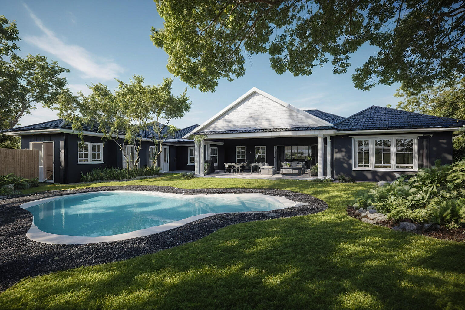 Pool View • Render • Modern Charcoal