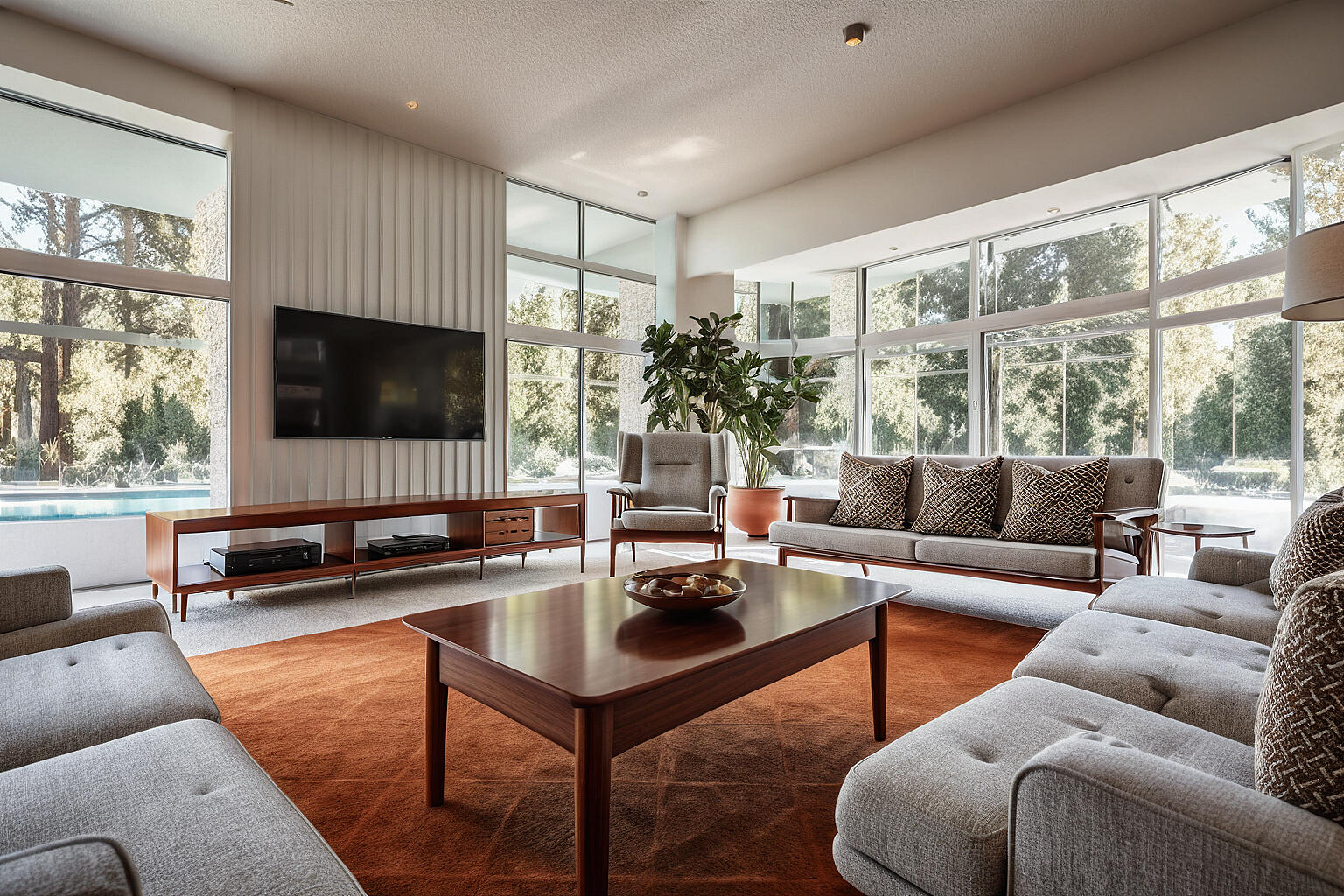 Living Room • Render • Mid Century Modern